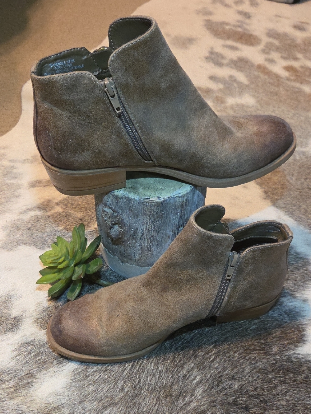 Madeline Girl Bramble Ankle Distressed Brown Ankle Boots - Side Zip